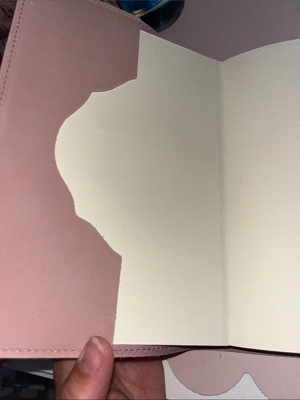 Blush Pink Leather Journal Cover and Notebook